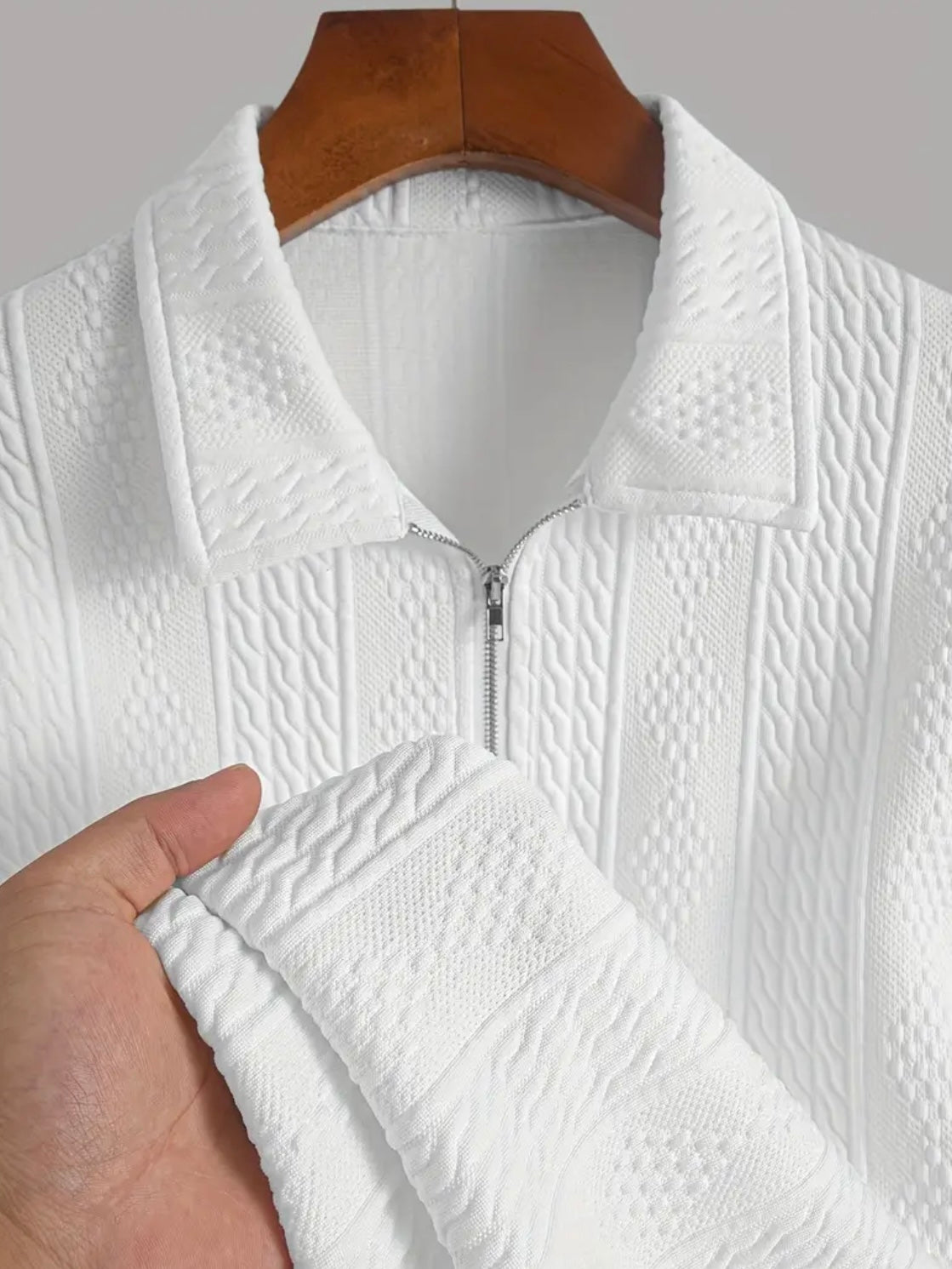 “SEASIDE” zip up collar short sleeve
