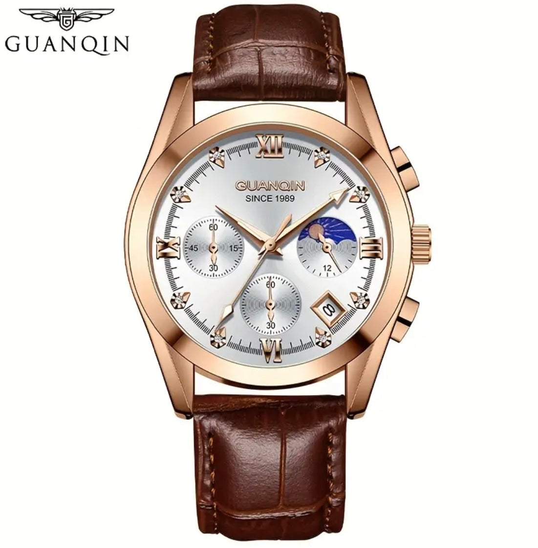“GUANQIN” leather watch