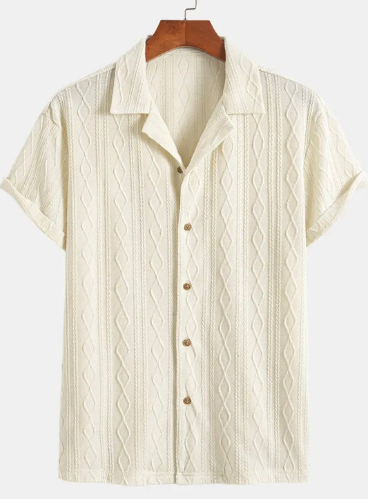 crème button down polo