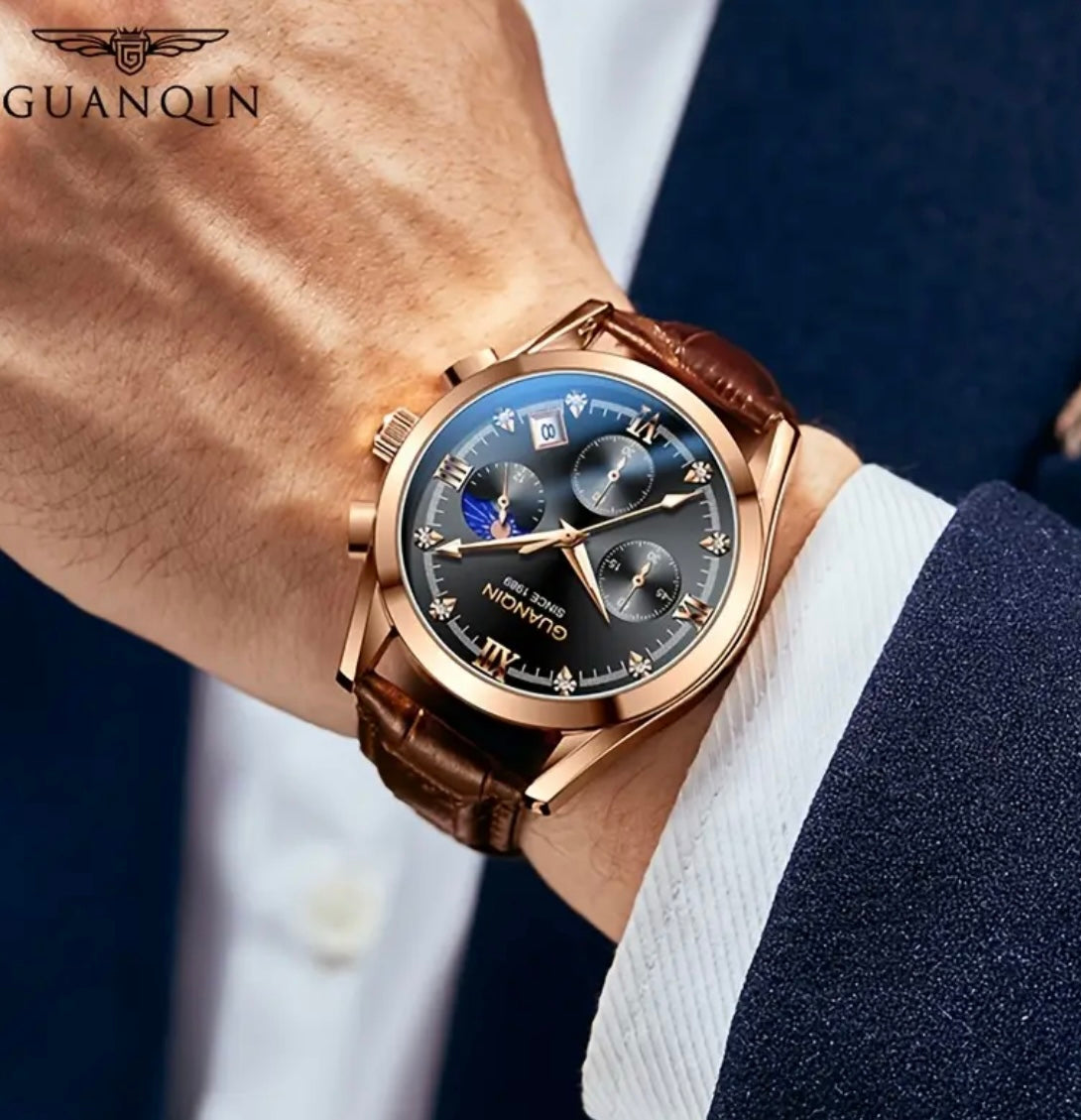“GUANQIN” leather watch