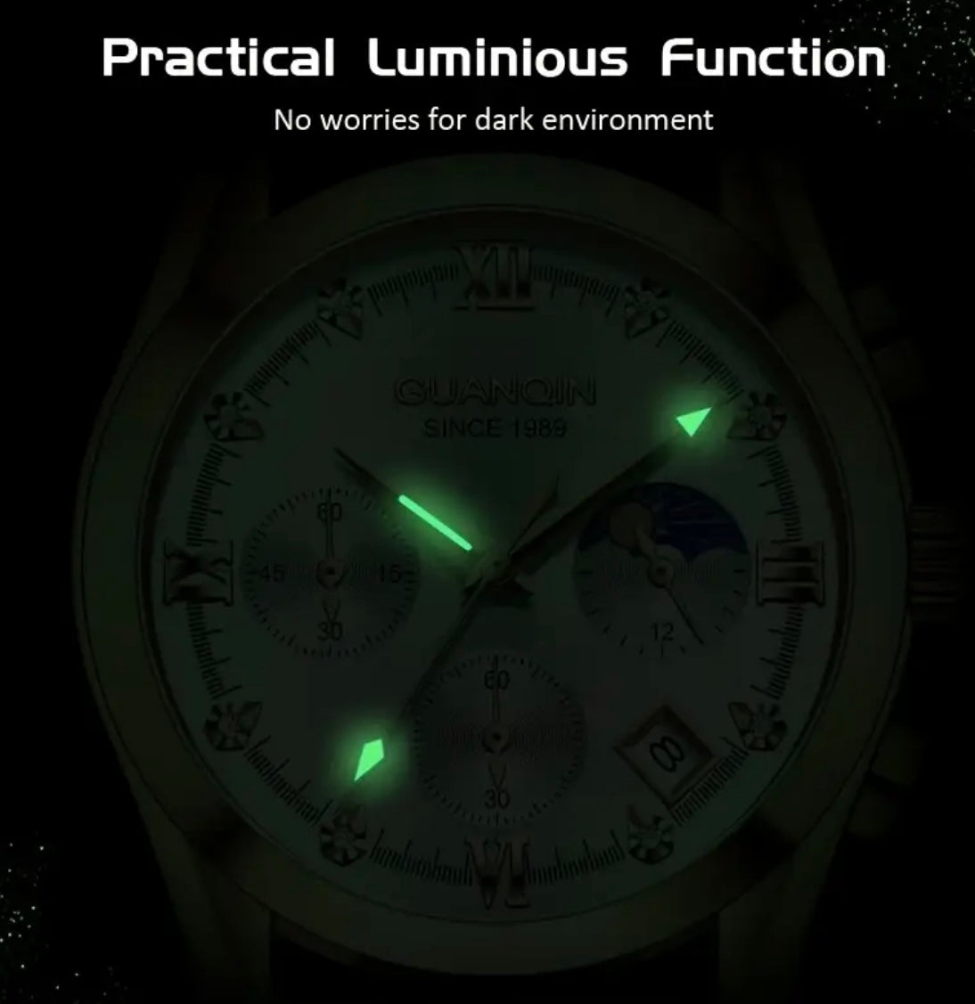 “GUANQIN” leather watch