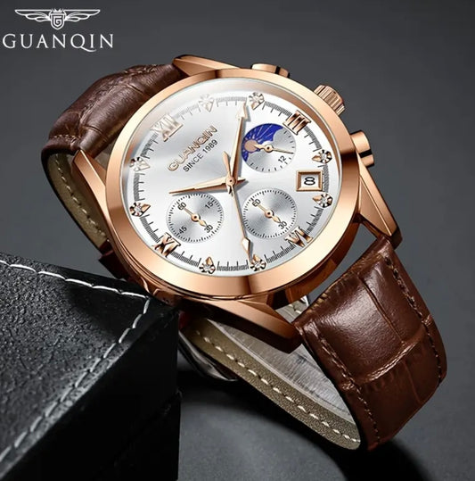 “GUANQIN” leather watch